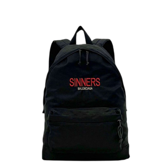 Balenciaga Backpack Black Leather Canvas