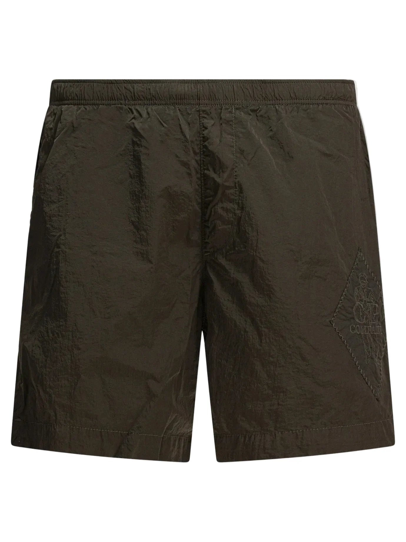 Cp Company Eco-Chrome British Sailor Swim Shorts In Ivy Green With Certilogo