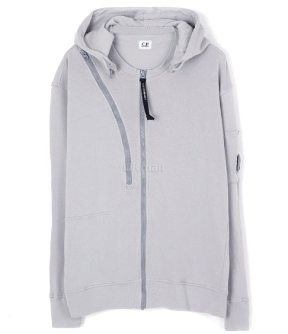 Cp Company 024A Hooded Sweatshirt In Drizzle Grey
