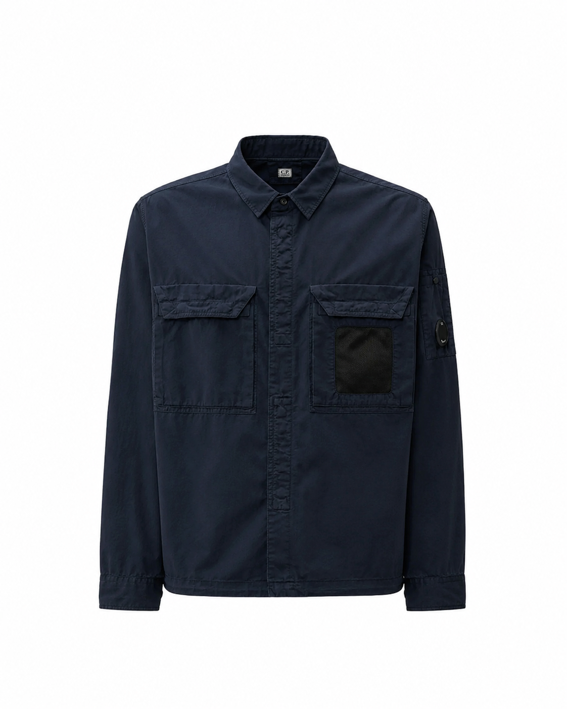 Cp Company 142A Organic Cotton Gabardine Overshirt In Navy