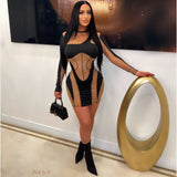 Load image into Gallery viewer, Casey mini dress (Nude/black)