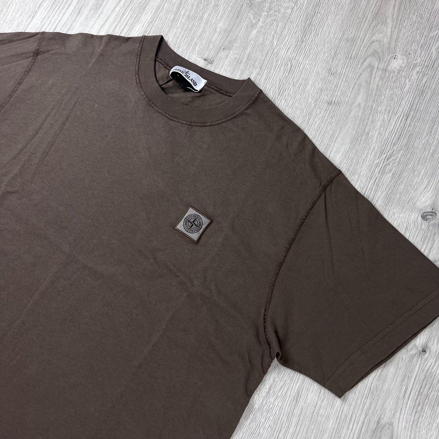 Stone Island 'Fissato' Patch T-Shirt - Umber