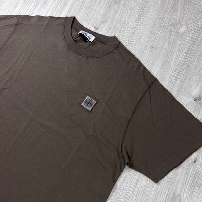 Stone Island 'Fissato' Patch T-Shirt - Umber
