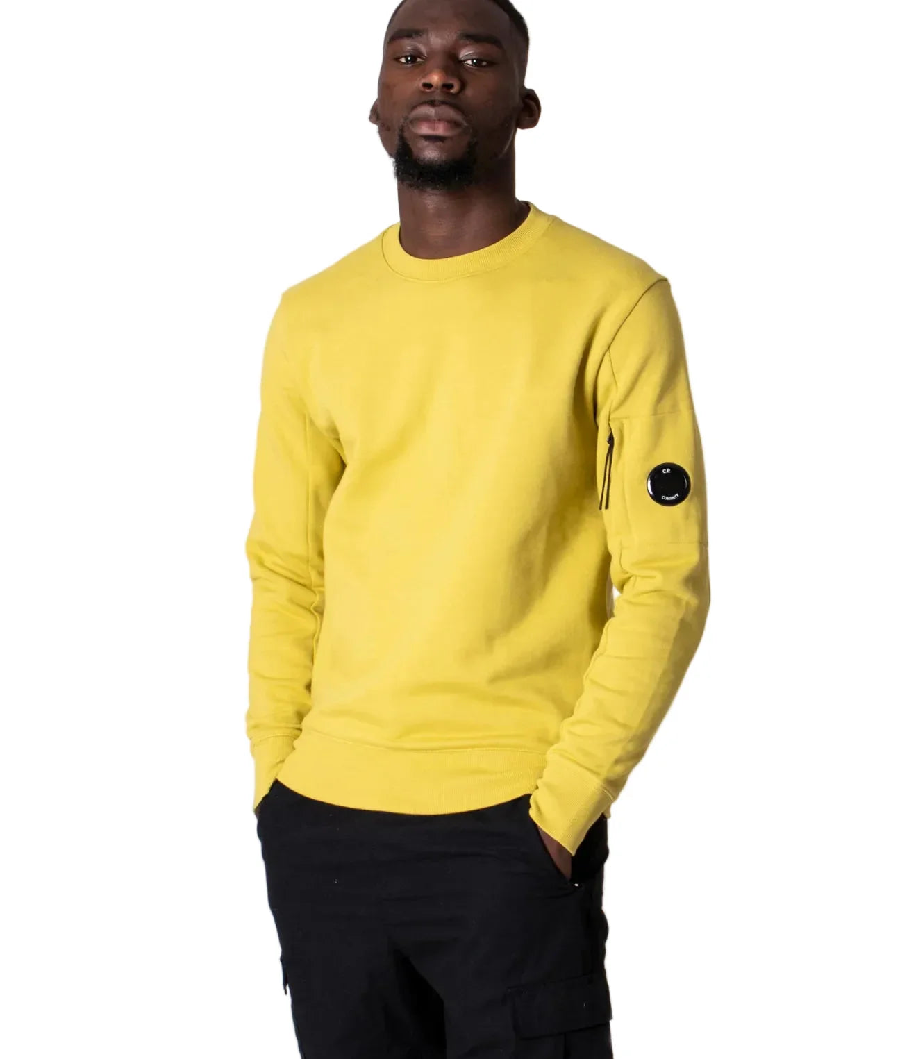 Cp Company Diagonal Raised Lens Sweatshirt Golden Palm
