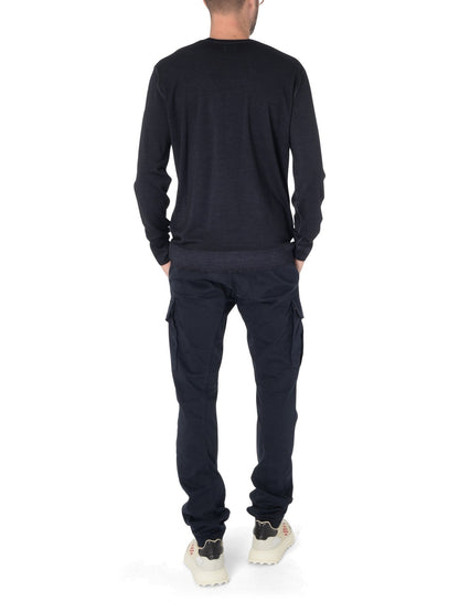 Cp Company Extrafine Merino Wool Lens Sweatshirt In Navy
