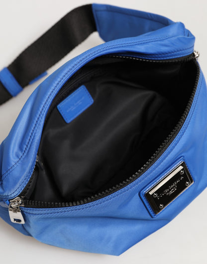 Dolce & Gabbana Blue Logo Plaque Nylon Waist Fanny Pack Men's Borse Bag
