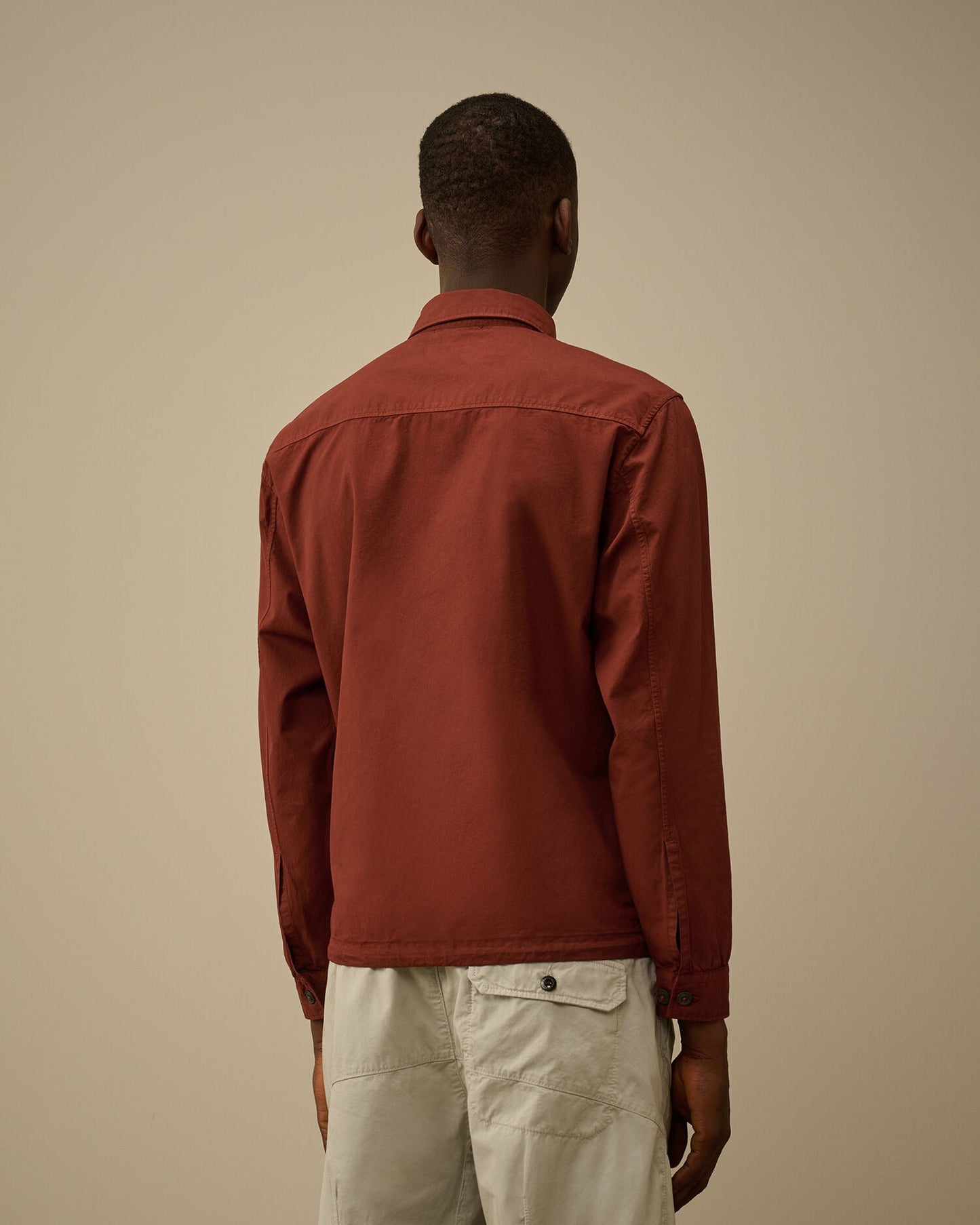 Cp Company 142A Organic Cotton Gabardine Overshirt In Sable