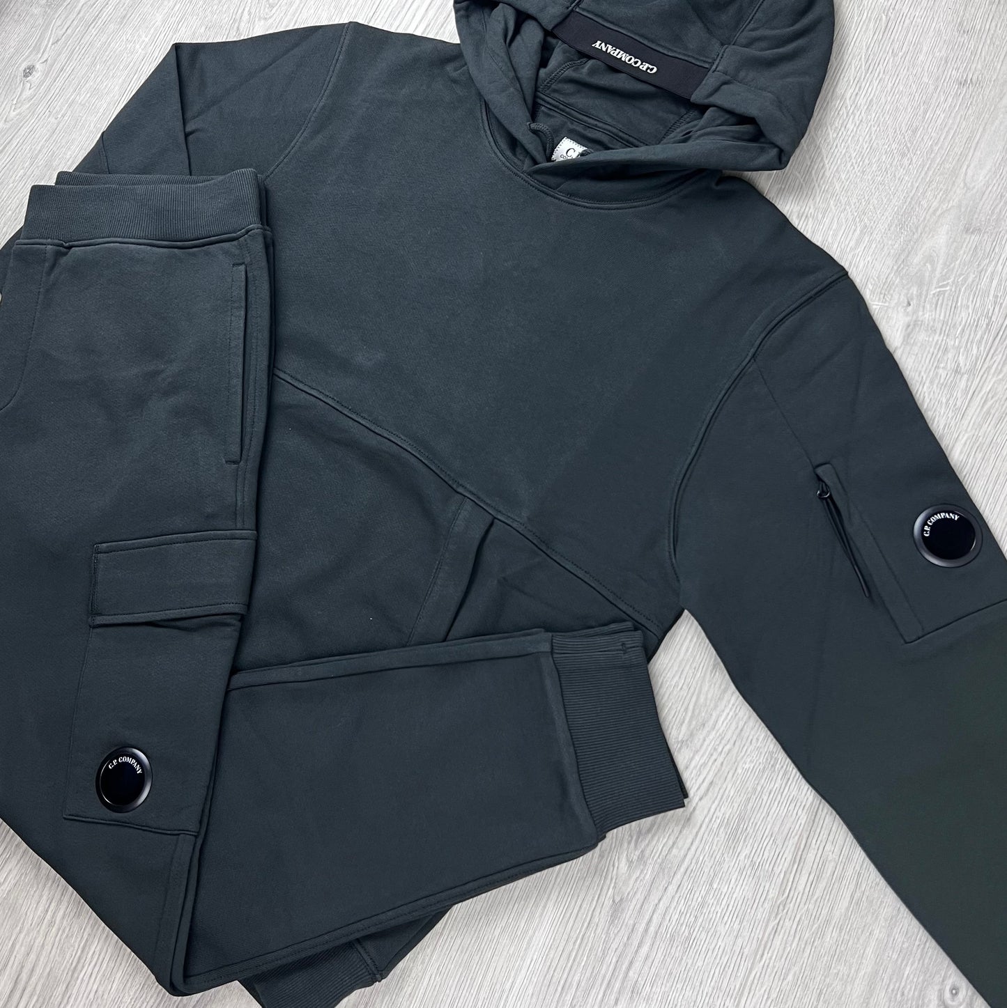 CP Company Raised Fleece Tracksuit - Raven