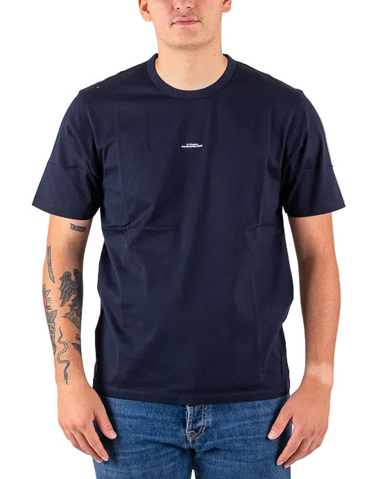 Cp Company 198A Metropolis Series Mercerised Jersey Print Logo T-Shirt Navy