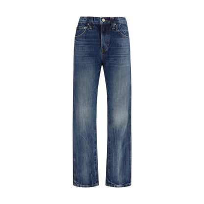 Khaite Blue Cotton High-Waisted Jean