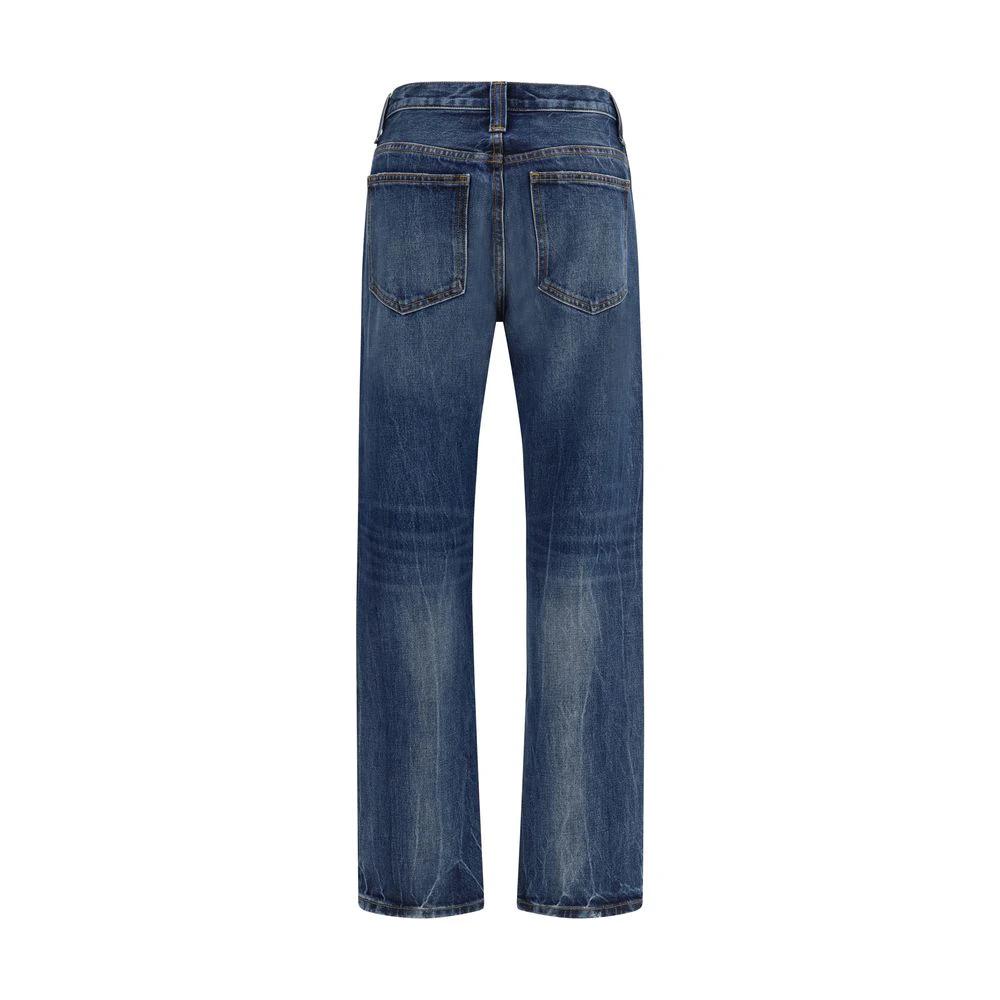 Khaite Blue Cotton High-Waisted Jean