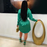 Load image into Gallery viewer, Anura shirt dress w/fur belt (Green)