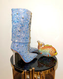 Load image into Gallery viewer, Paris crystal denim boots