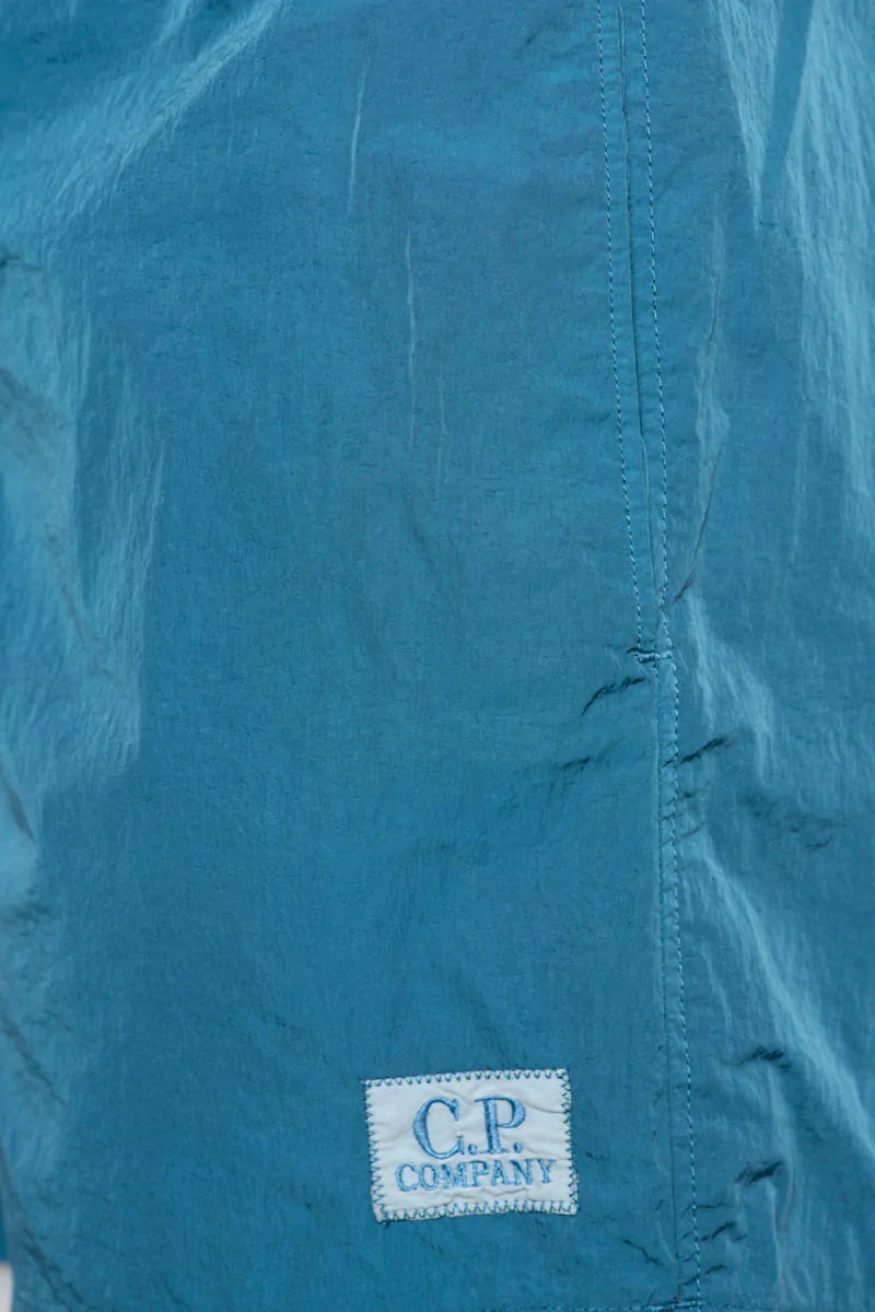 Cp Company 201A Eco Chrome-R Button Swimshorts In Ink Blue