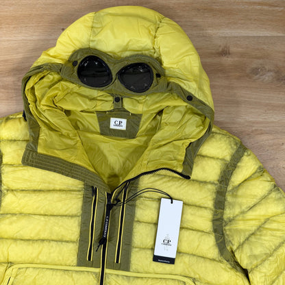C.P. Company D.D. Shell Goggle Down Jacket in Green Sheen - Yellow