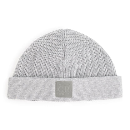 Cp Company Metropolis Series Logo Beanie In Grey M93