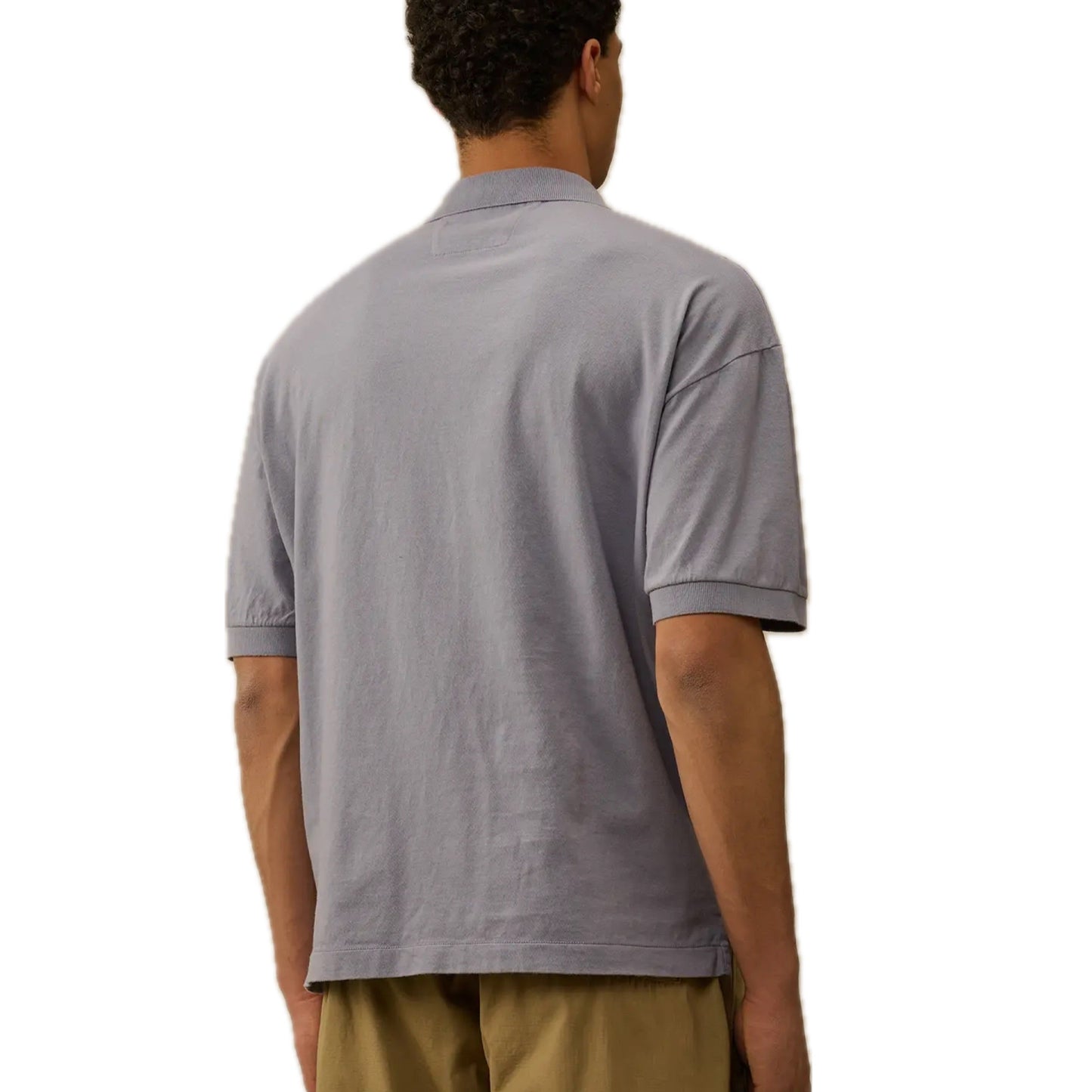 Cp Company Box Fit 989 Logo Polo Shirt In Lavender With Certilogo