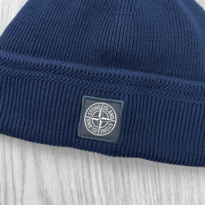 Stone Island Wool Beanie - Navy