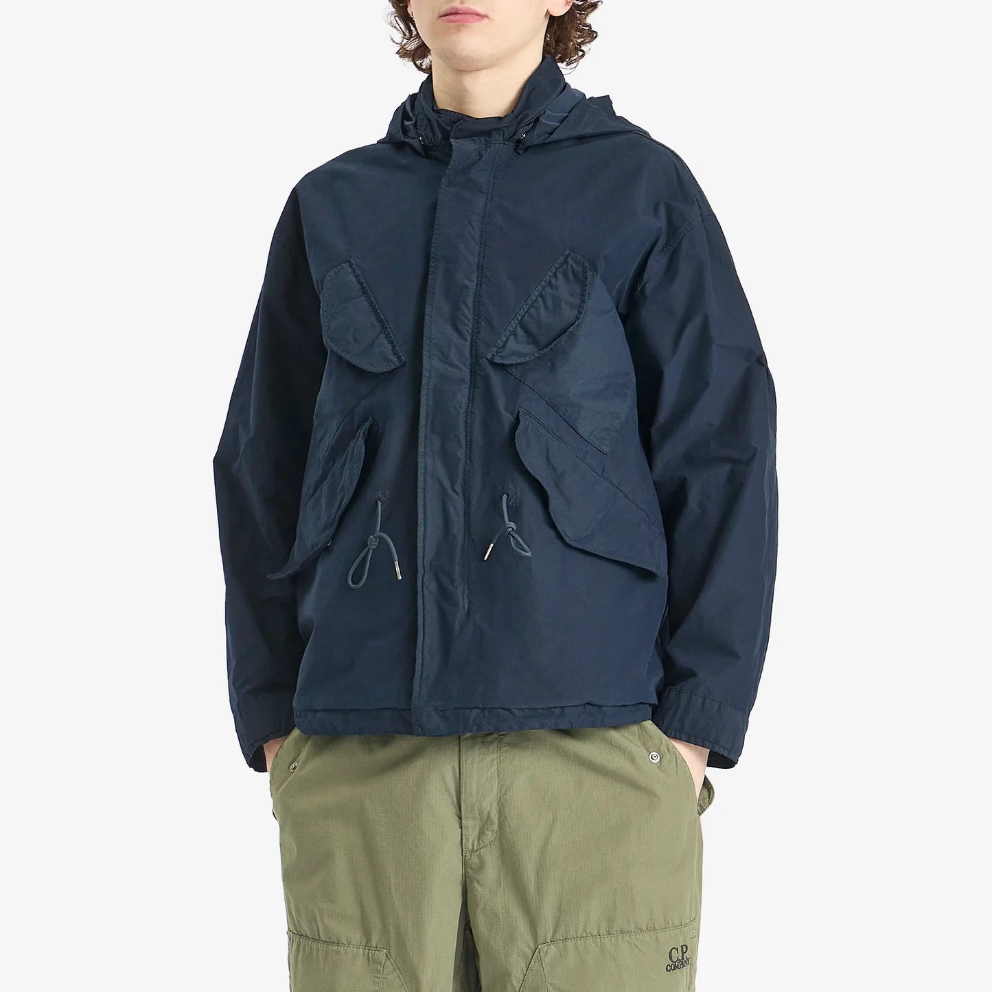 Cp Company 220A Goggle Jacket In Navy