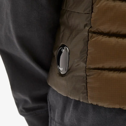 Cp Company 201A D.D Shell Lens Down Gilet In Ivy Green with Certilogo