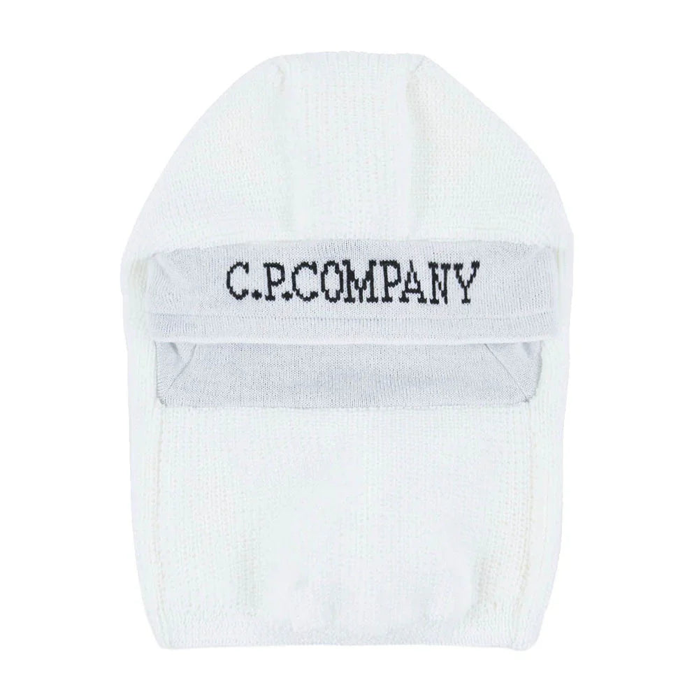 Cp Company Extra Fine Merino Wool Balaclava in White