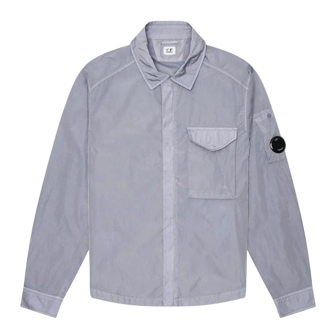 Cp Company 095A Chrome-R Full Zip Overshirt in Lavender with Certi logo