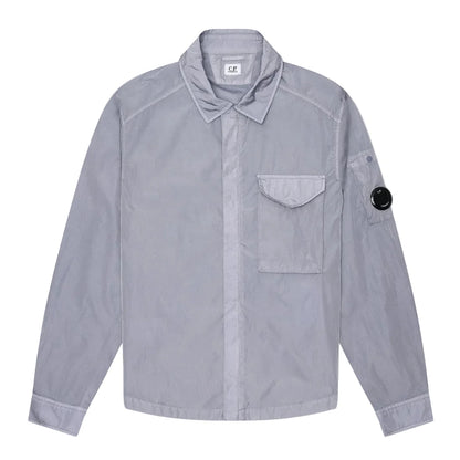 Cp Company 095A Chrome-R Full Zip Overshirt in Lavender with Certi logo