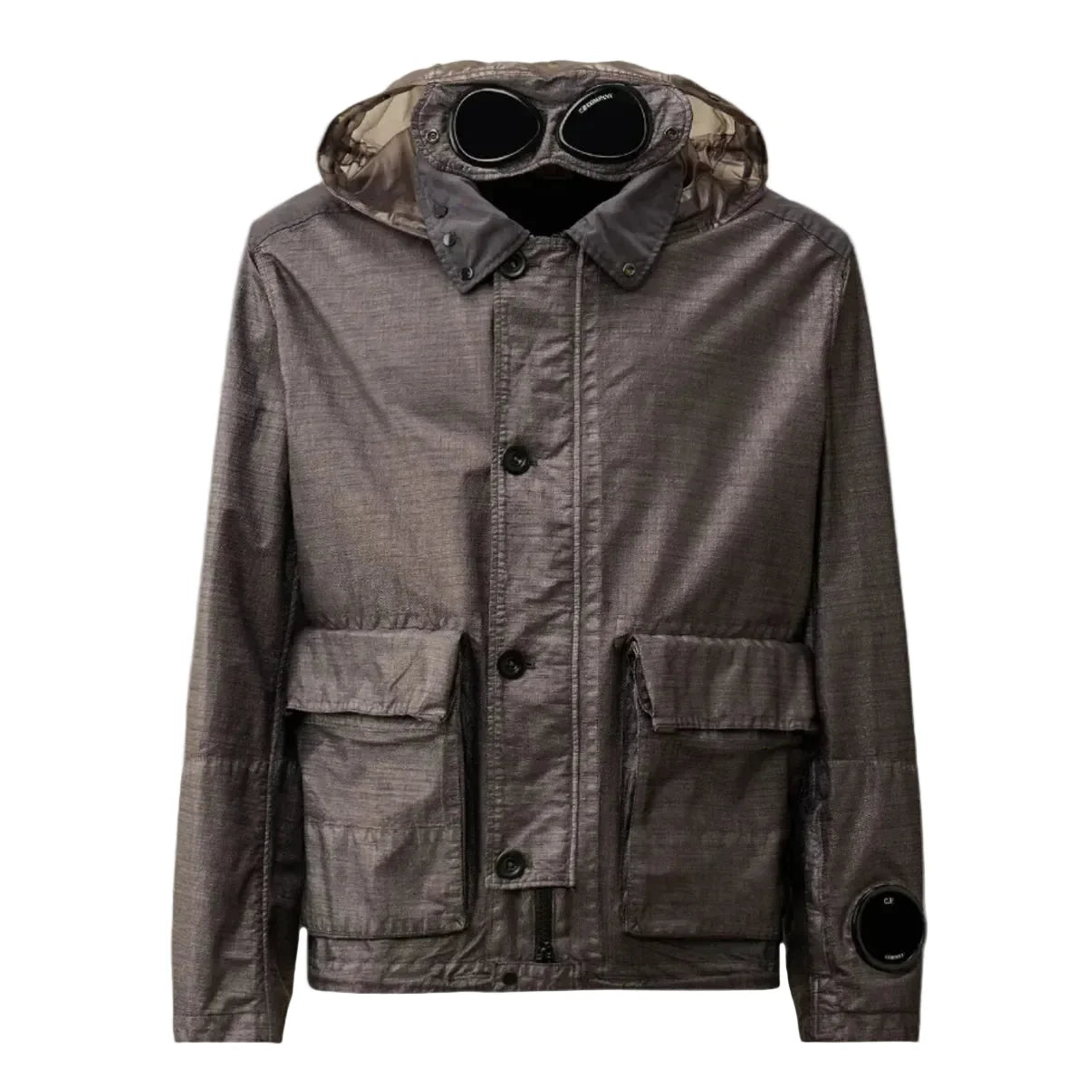 Cp Company Rafia Mille Goggle Jacket In Smoked Pearl