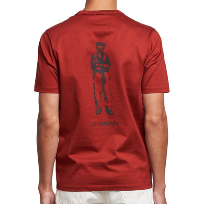 Cp Company Mercerized Cotton Sailor Logo T-Shirt in Red