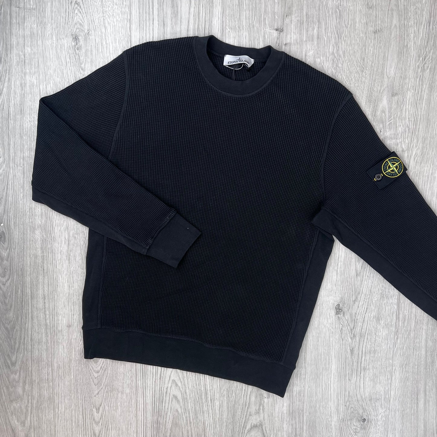 Stone Island Waffle Sweatshirt - Black