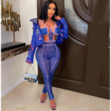 Load image into Gallery viewer, Kisan caged jumpsuit (Blue/lilac)