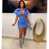 Load image into Gallery viewer, Nyza leather mini dress (Blue)