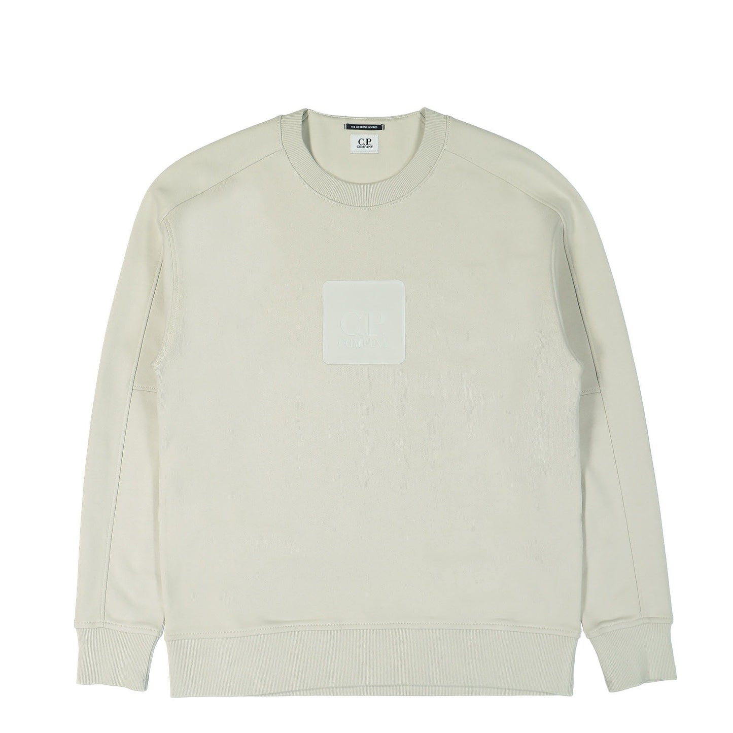 Cp Company Metropolis Rubber Logo Sweatshirt In Pelican