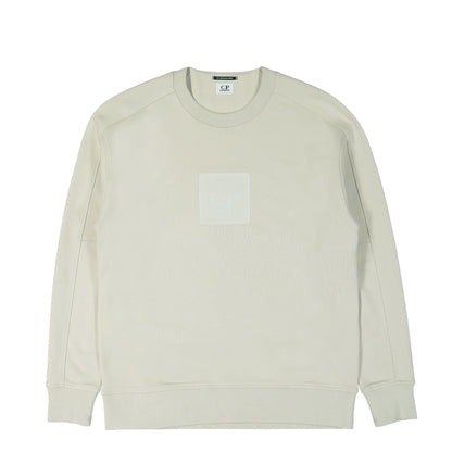 Cp Company Metropolis Rubber Logo Sweatshirt In Pelican