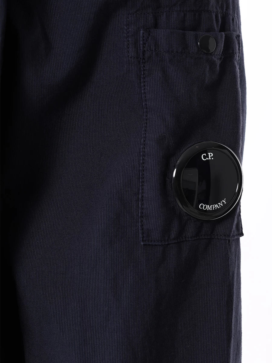 Cp Company 156A Ottoman Hooded Lens Overshirt In Navy