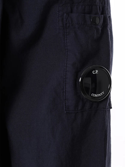 Cp Company 156A Ottoman Hooded Lens Overshirt In Navy
