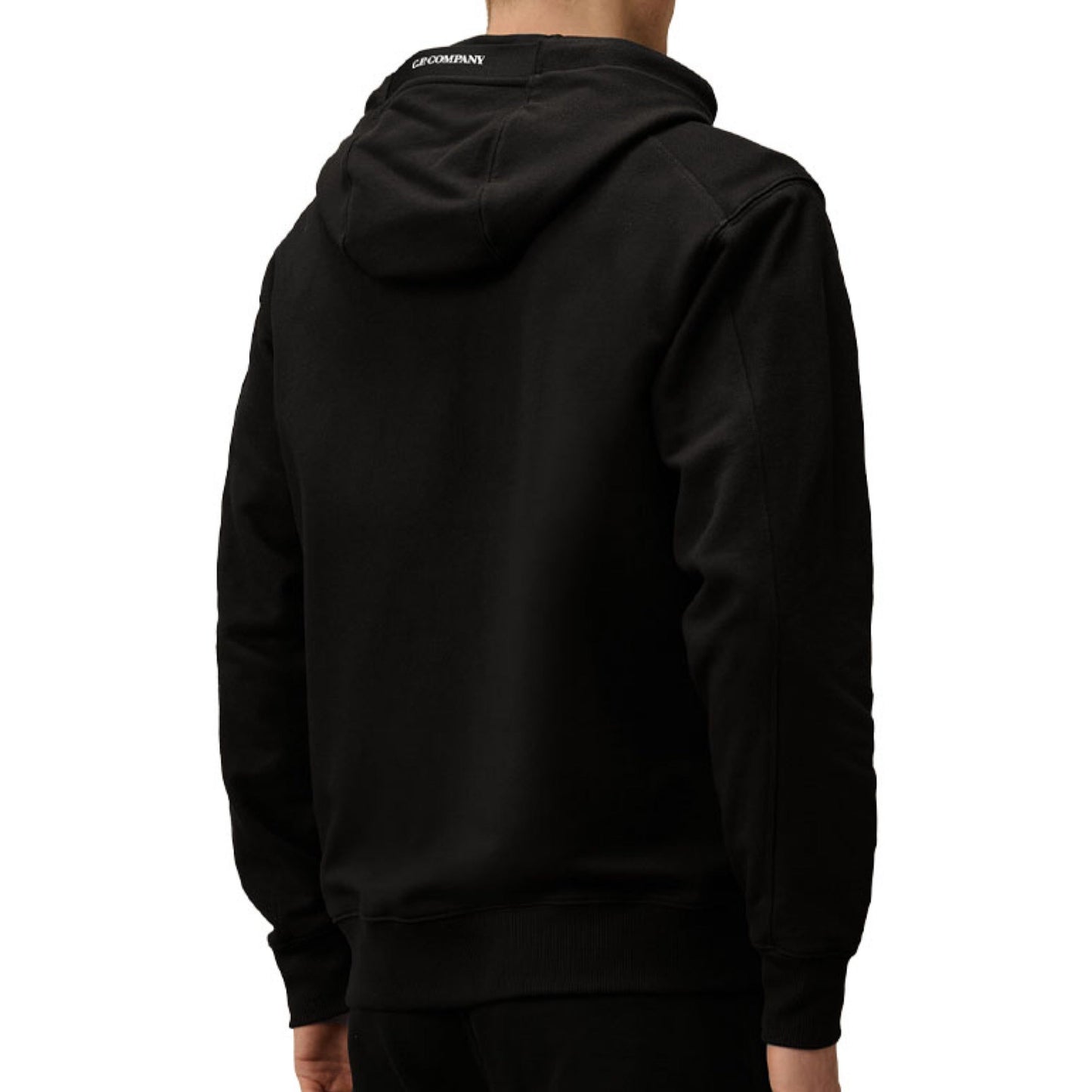 Cp Company 024A Diagonal Raised Overhead Hoodie In Black