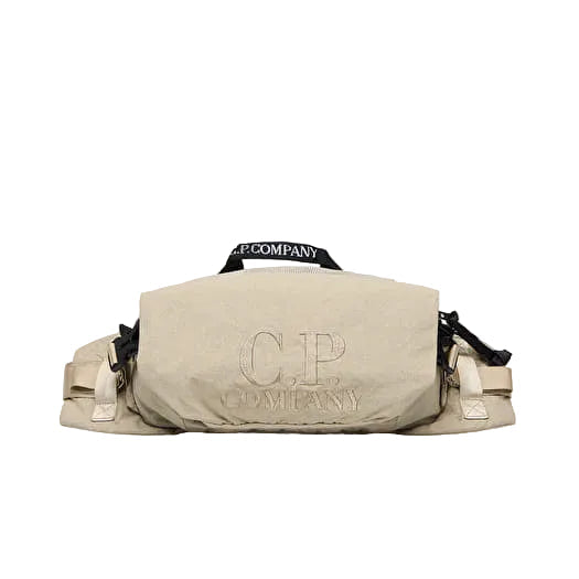 Cp Company Plain Paper Touch Belt Bag In Vintage Khaki with Certilogo