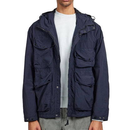 Cp Company Flatt Nylon Goggle Jacket In Navy