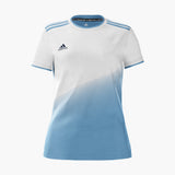 Load image into Gallery viewer, adidas Micomp Soccer Jersey White/Sky Youth and Women's