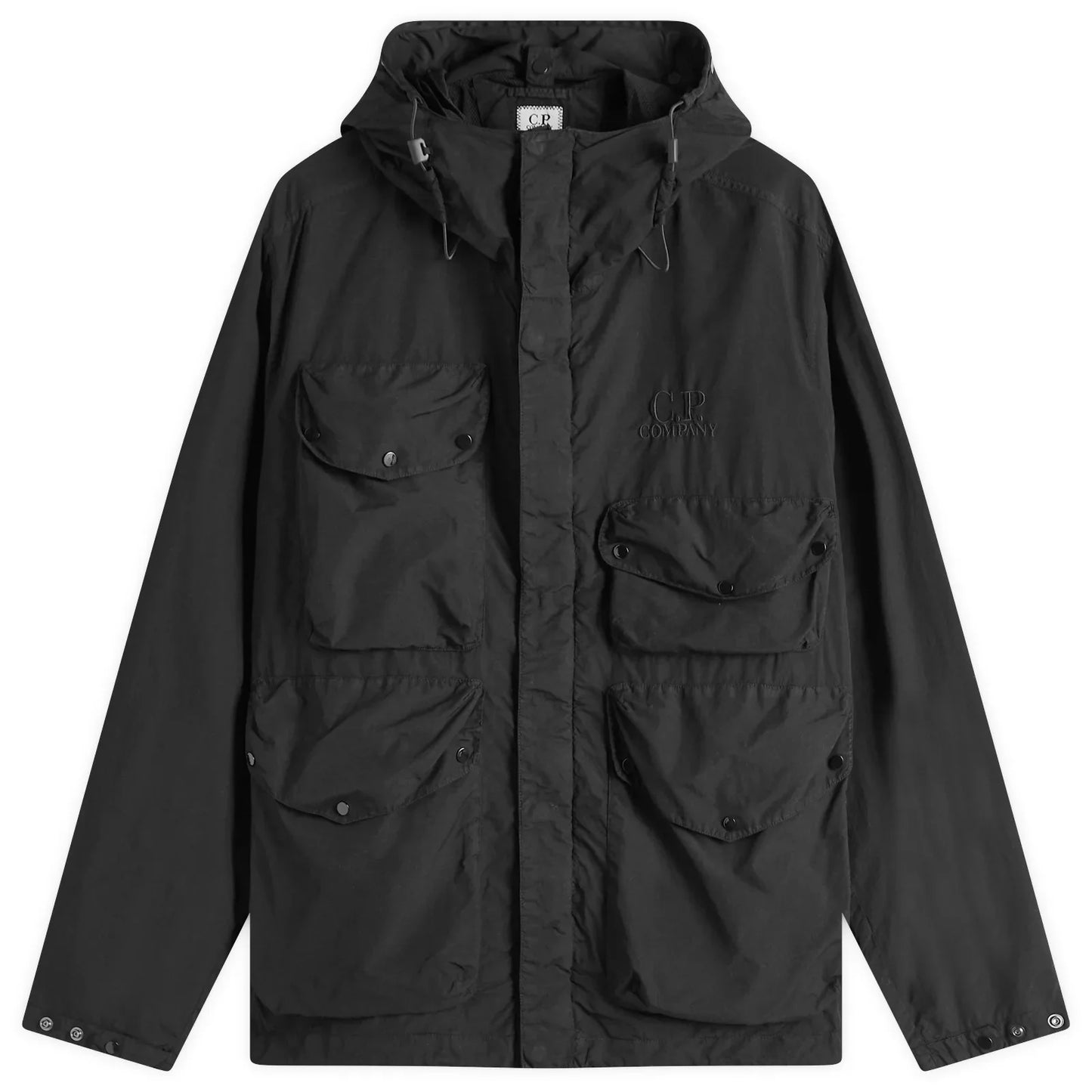 Cp Company Flatt Nylon Goggle Jacket In Black