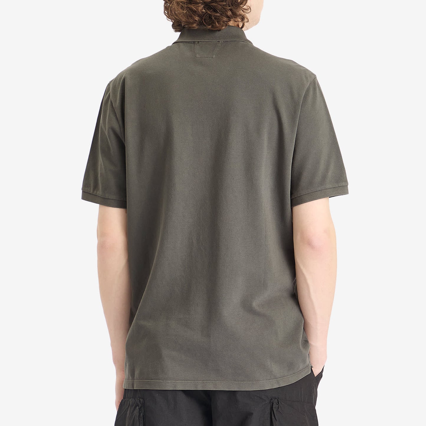 Cp Company 180A Resist Dyed Polo Shirt In Smoked Pearl