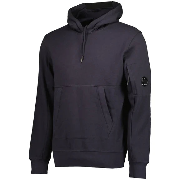 Cp Company 16cm Diagonal Raised Lens Overhead Hoodie In Navy