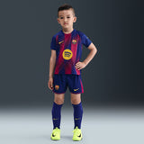 Load image into Gallery viewer, Nike FC Barcelona 2025/26 Stadium Home Little Kids' Soccer Replica 3-Piece Kit
