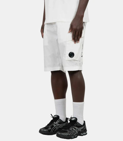 Cp Company 292A 50-Fili Lens Cargo Shorts In White