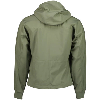 Cp Company Shell-R Hooded Lens Jacket In Agave Green
