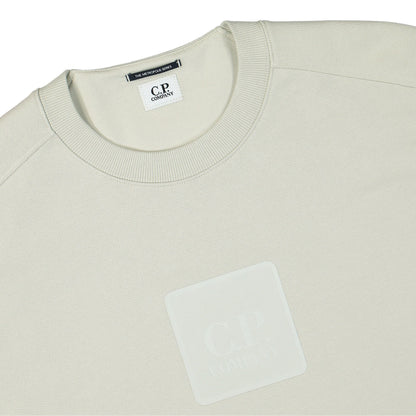 Cp Company Metropolis Rubber Logo Sweatshirt In Pelican
