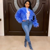 Load image into Gallery viewer, Donna fur jacket (Blue)