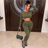 Load image into Gallery viewer, Davia ruched pants set (Olive)