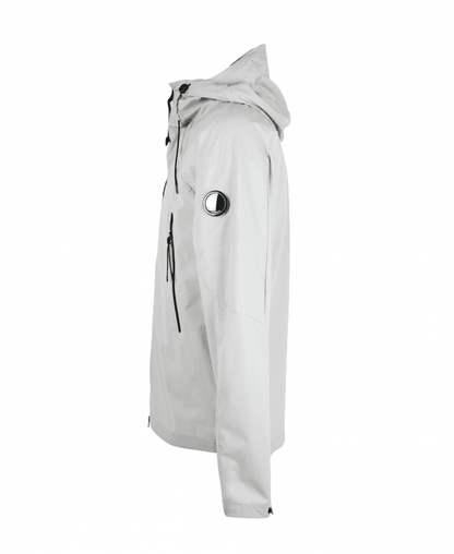 Cp Company Slim Fit Lightweight Lens Hooded Pro-Tek Jacket In Drizzle Grey